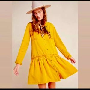 Anthropologie Maeve Yellow Tunic Dress